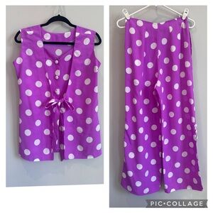 💜 New Polka Dot Two-Piece Set